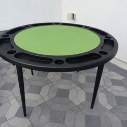 Folding Poker Table with Chip Trays and Cup Holders