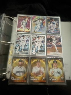 Binder full of sports cards