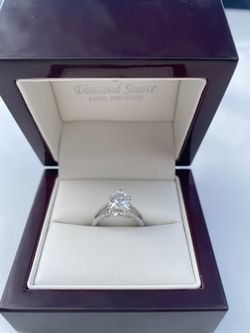 18kt White Gold Split Shank Cathedral Style Diamond Engagement Ring  Thumbnail