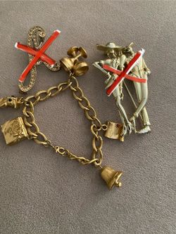 14 k Gold Plated Charm Bracelet 7 In