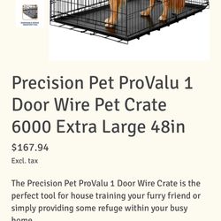 Large (Shepherd size ) 48 X 30 Dog Crate Like new In Box Valuepro 6000