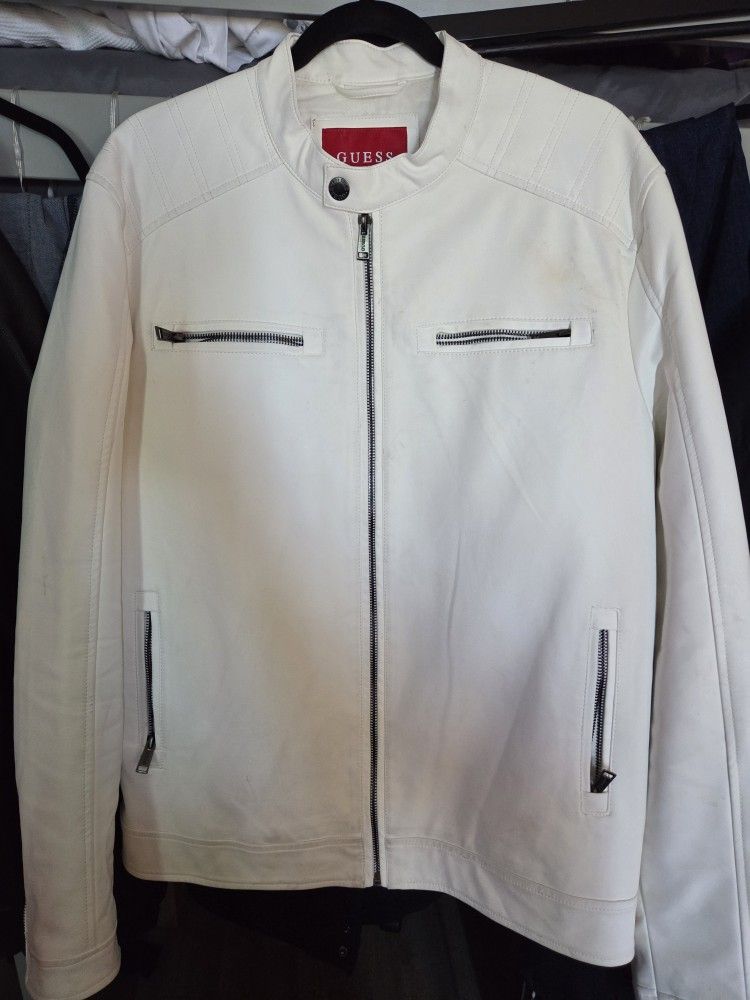 Guess Men's Faux Leather Moto Jacket