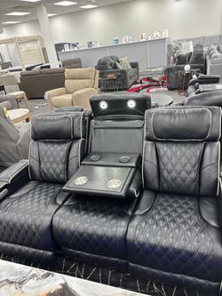Power Recliner sofa w/Massage, Wireless surround sound, LED lights & more