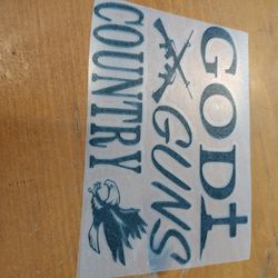God Guns Country Eagle Black Vinyl Decal Sticker 5"