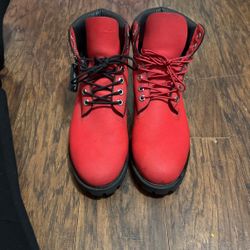 Red Tim Boots