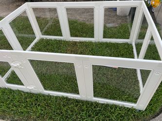 🐾 Homelio Clear Acrylic Pet Playpen for puppies and small pets.