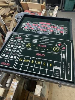 Vintage portable casino, roulette, craps, and blackjack table