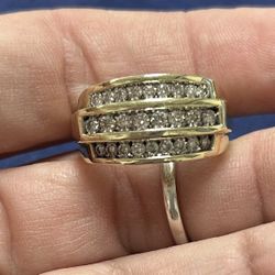 Men’s Cluster Ring Solid 10k Yellow Gold 