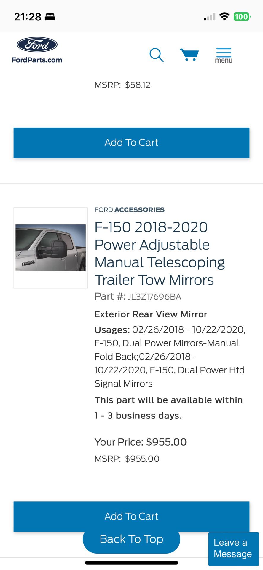 Ford F150 Tow Mirrors
