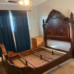 Queen size bed frame. Very heavy.  150