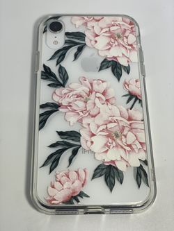 iPhone Xr Clear Pink Flower Case