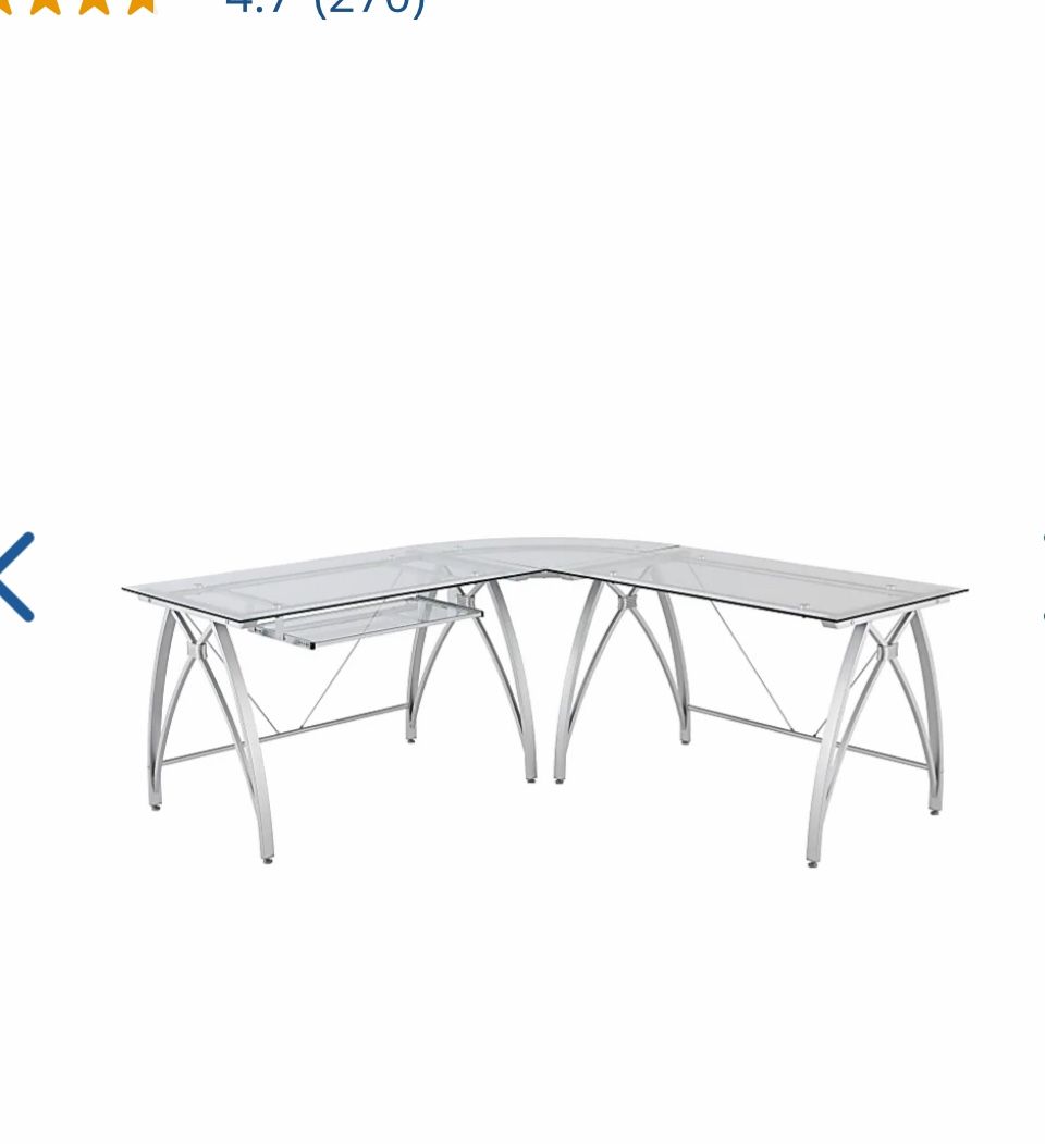 Glass L Shape Desk