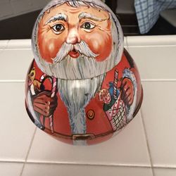 Vintage Santa Tin 7” Tall