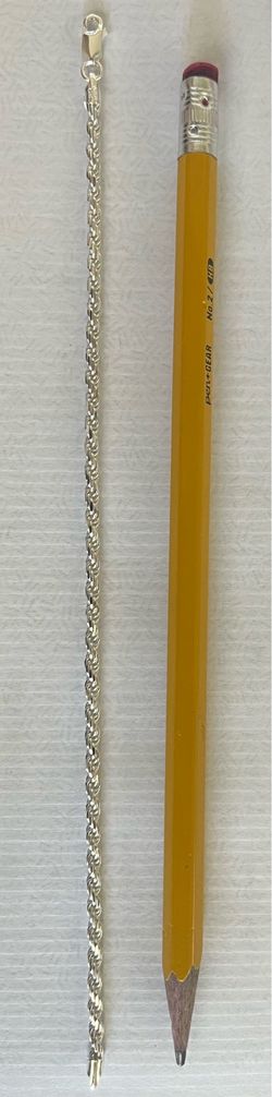 Silver 8inch Rope Bracelet