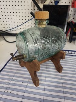 Decorative glass keg with cork