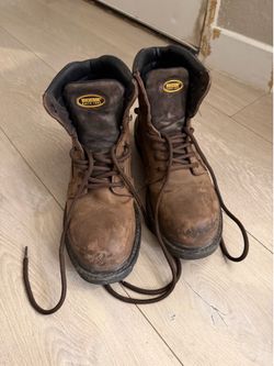Wolverine steel toe brown boots size 9, condition shown in photos