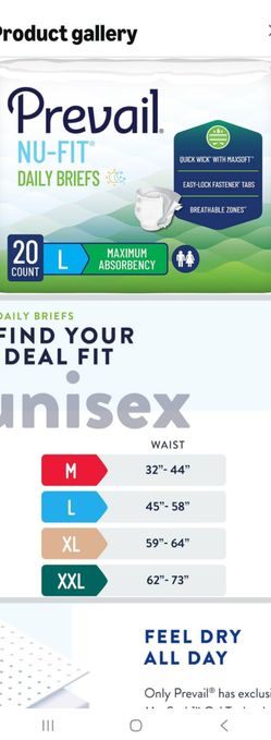 Prevail Nu-Fit Daily Briefs Large 20 Count