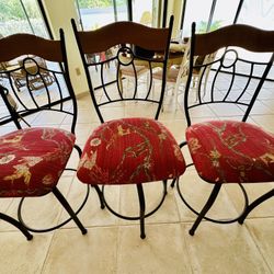 3 Swivel Bar Stools