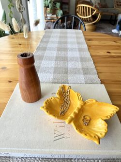 Yellow Ceramic Butterfly Dish