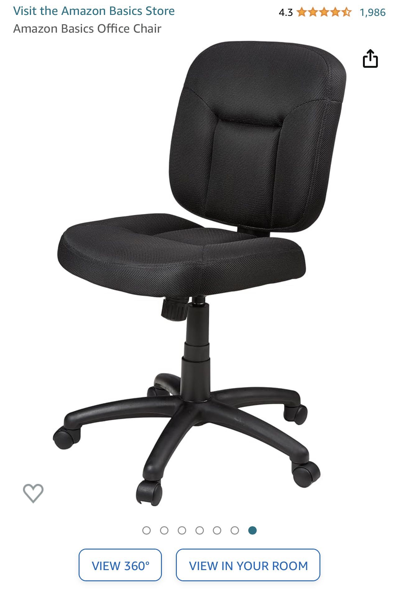 New Black Amazon Basics Office Chair