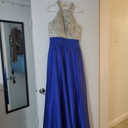 Beaded Top Halter Neck Long Dress (Gown) With Pockets