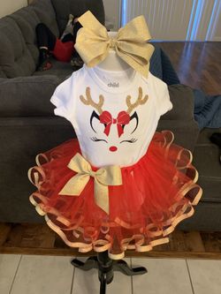 Reindeer tutu Christmas tutu 3-6 months