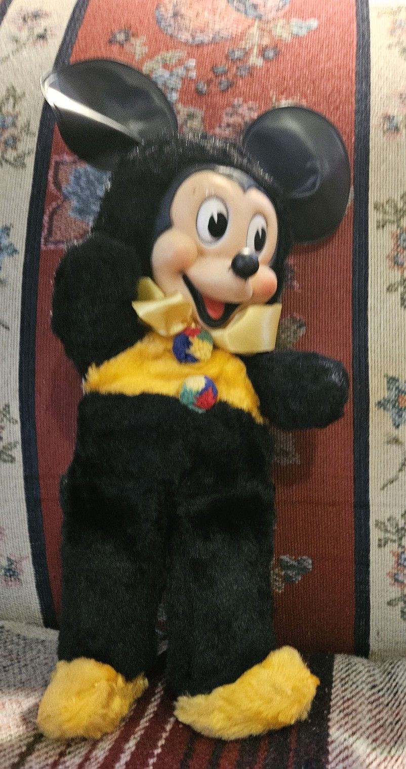VTG GUND M & G CO. MICKEY MOUSE RUBBER FACE STUFFED MOUSE  TOY ANIMAL 