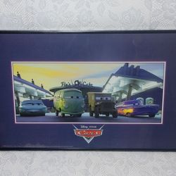 Cars Disney Pixar Framed Picture Poster 14" x 11" Flo, Fillmore, Sarge, Ramone