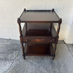 Antique mahogany three-tier serving trolley / whatnot