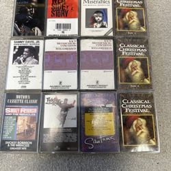 12 Cassette Tapes – Miles Davis, Santana, Les Mis + More