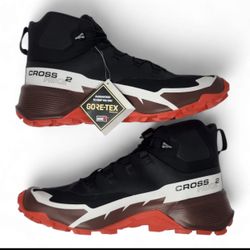 Salomon Cross Hike Mid GTX 2 Hiking Boots Men's Sizes Black Red 417359 Gore-Tex New