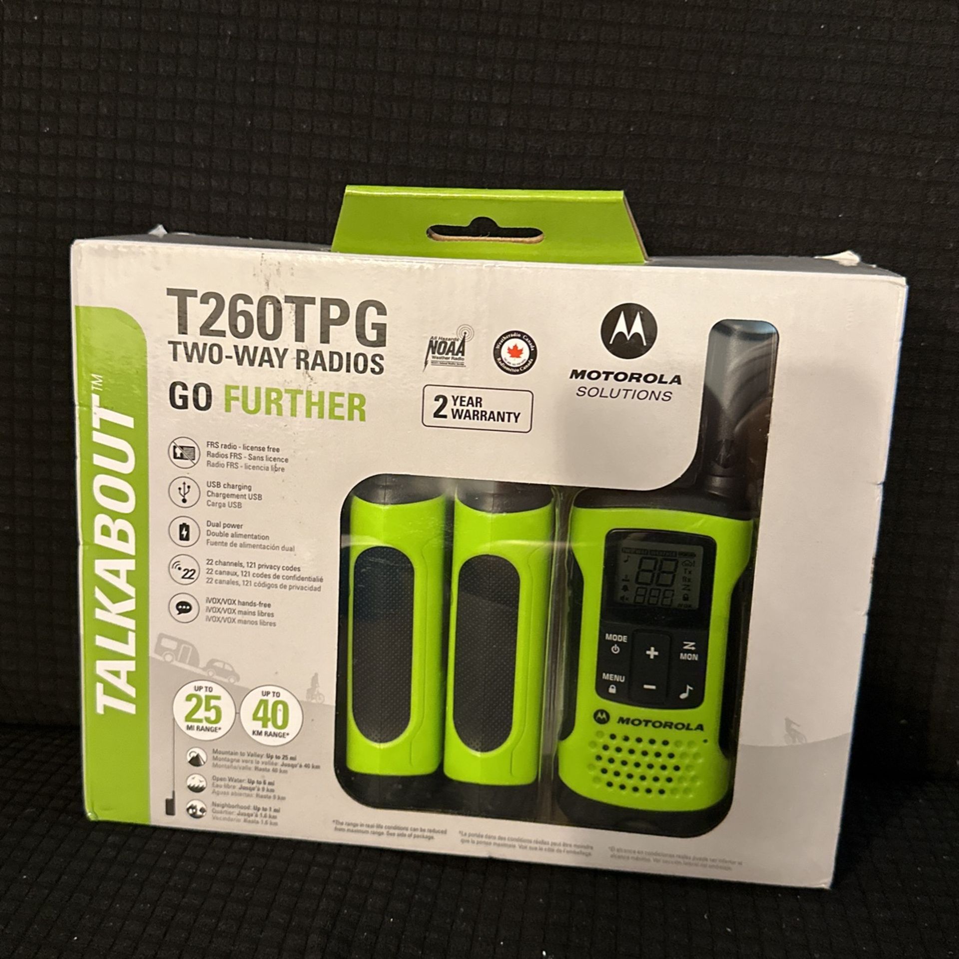 Motorola Talkabout T260TPG Radio, Green - 3 Pack