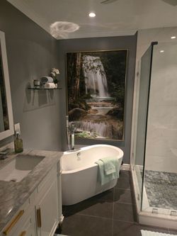 Framed Waterfall Canvas