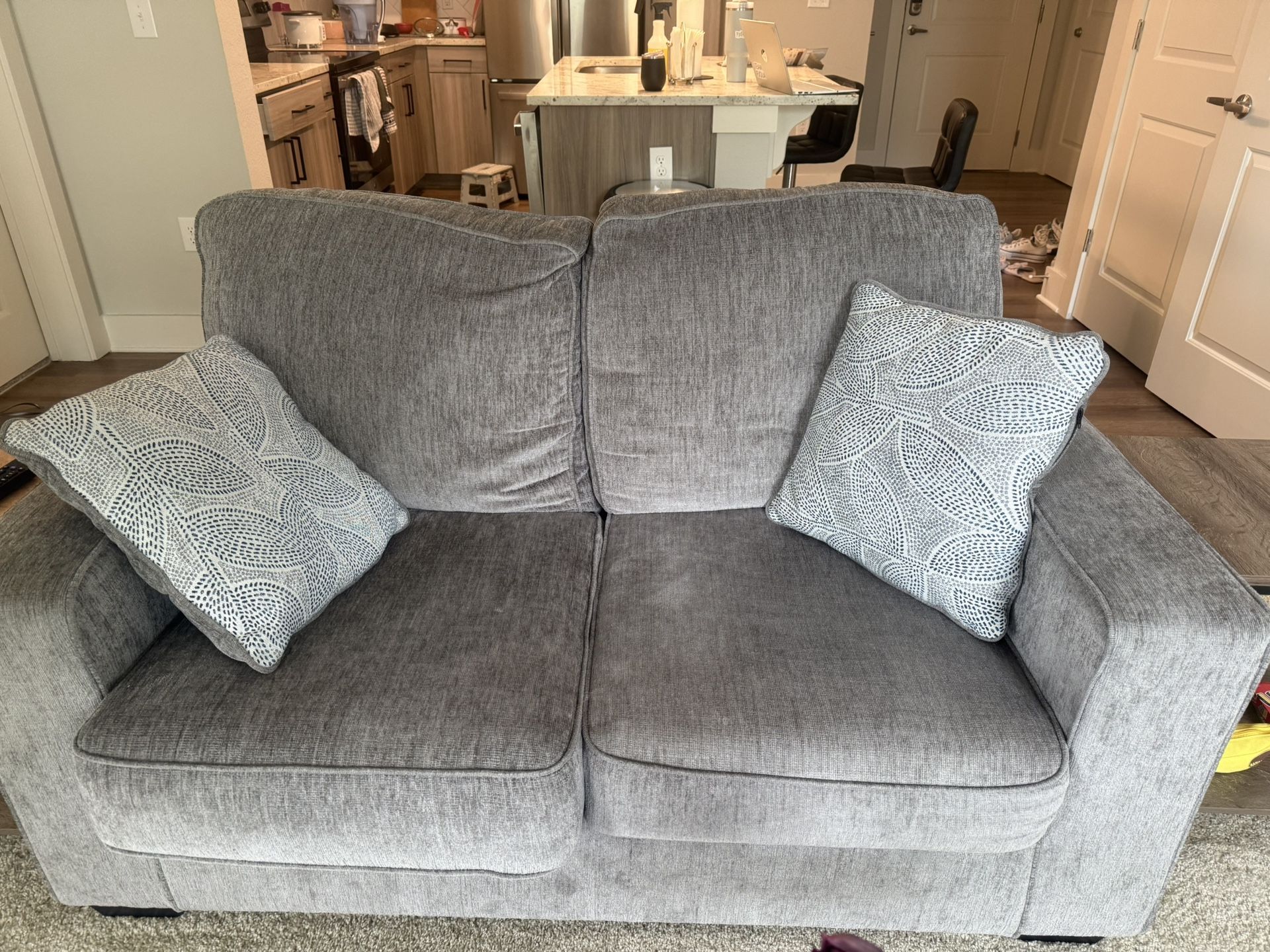Loveseat Couch And Cushions