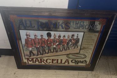 Midcentury Pub Smoke Shop Vintage Mirror Marcella Cigars see pix for measurements