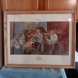 Ben Denison Signed And Numbered 190/950Jazz Print Entitled: " Rehearsing Davenport Blues" 24" Tall 30" Wide.  