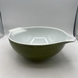 Vintage Pyrex Avocado Green Cinderella Nesting Mixing Bowl 4 Qt Made in USA #444