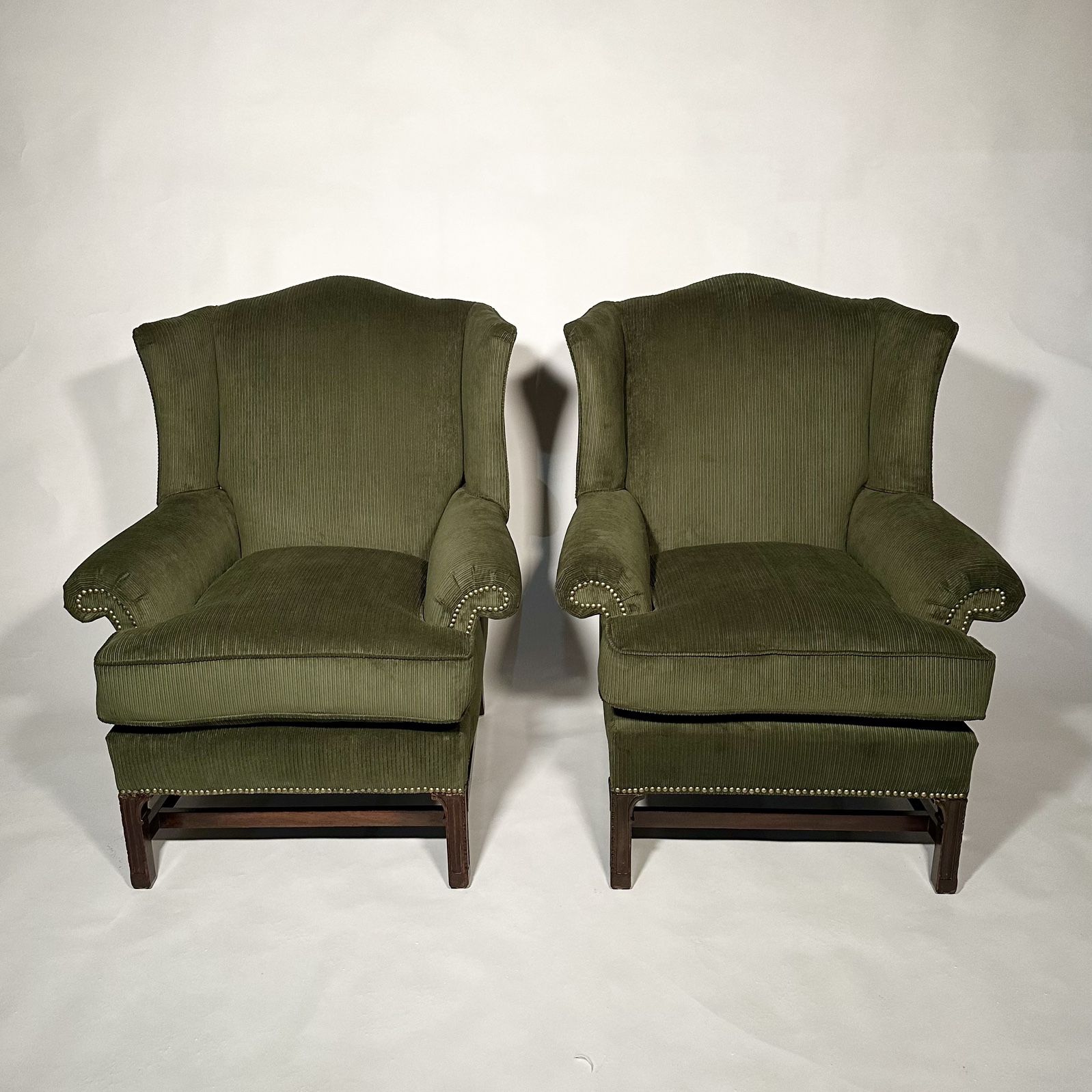 Pair of Vintage Gregorian style Wingback Chairs OBO