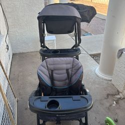 Double Stroller With Detachable Back For Toddlers 