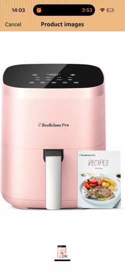 Air Fryer, Beelicious 8-in-1 Smart Compact 4QT Air Fryers, Shake Reminder,450°F Digital Airfryer with Flavor-Lock Tech, Dishwasher-Safe & Nonstick, Fi