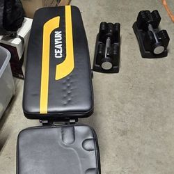 Workout Bench And Adjustable Weights