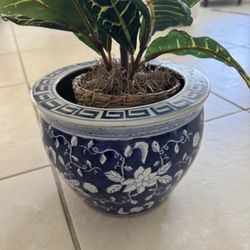 Pot With Fake Plants