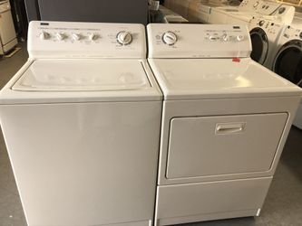 Used kenmore Elite heavy duty washer and dryer set. 1 year warranty