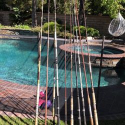 TEN (10) Saltwater Fishing Rods that need help-Harnell,Roddy,Truline??.