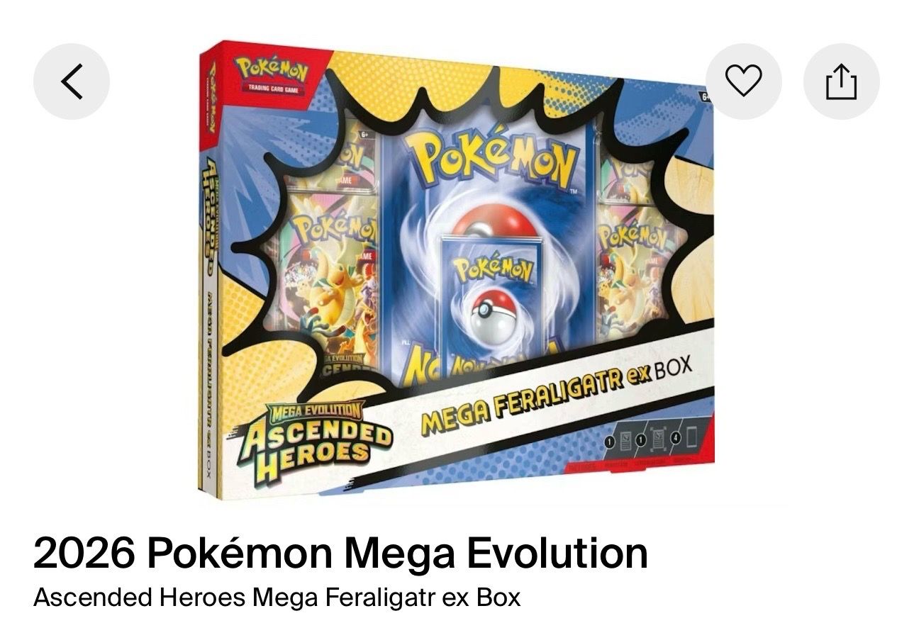 Pokémon Mega Evolution Ascended Heroes Mega Feraligatr ex Box