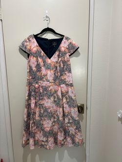 Adrianna Papell Floral Fit and Flare Dress