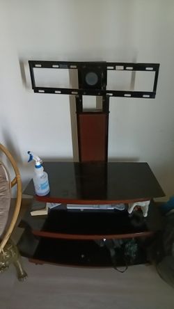 TV Stand With Black Glass