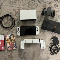 Switch OLED White Bundle With Games MicroSD And Grips