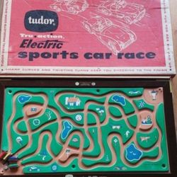 Vintage Tudor Electric Sports Car Race Game Works