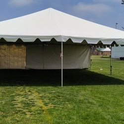 white tent 30x30 with wall